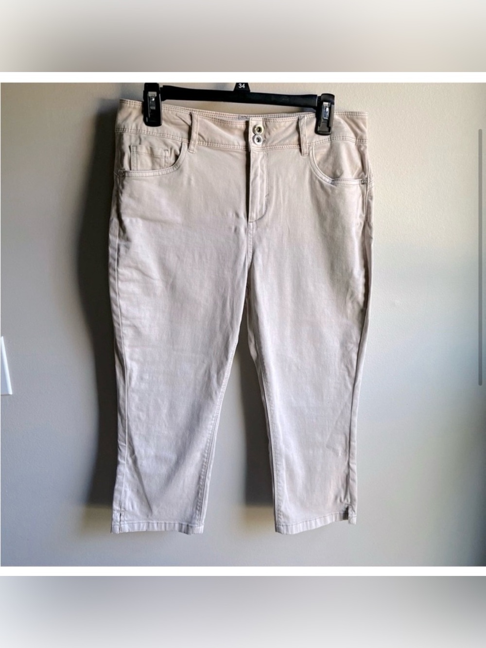 Tom Tailor Cream Kate Slim Capri Size 28